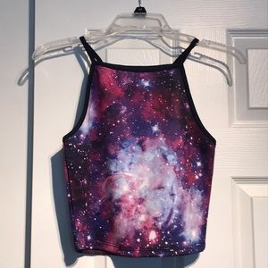 Galaxy print crop top